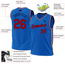 Загрузить изображение в средство просмотра галереи, Custom Blue Red-Navy Authentic Throwback Basketball Jersey