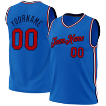 Загрузить изображение в средство просмотра галереи, Custom Blue Red-Navy Authentic Throwback Basketball Jersey