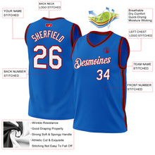 Загрузить изображение в средство просмотра галереи, Custom Blue Red-Black Authentic Throwback Basketball Jersey