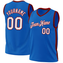 Загрузить изображение в средство просмотра галереи, Custom Blue Red-Black Authentic Throwback Basketball Jersey