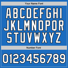 Загрузить изображение в средство просмотра галереи, Custom Blue White-Black Authentic Throwback Basketball Jersey