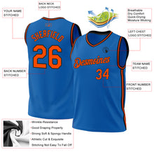 Загрузить изображение в средство просмотра галереи, Custom Blue Orange-Black Authentic Throwback Basketball Jersey