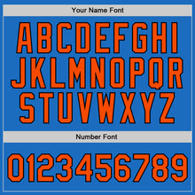 Загрузить изображение в средство просмотра галереи, Custom Blue Orange-Black Authentic Throwback Basketball Jersey