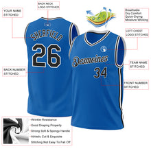 Загрузить изображение в средство просмотра галереи, Custom Blue Black-White Authentic Throwback Basketball Jersey