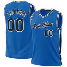 Загрузить изображение в средство просмотра галереи, Custom Blue Black-White Authentic Throwback Basketball Jersey
