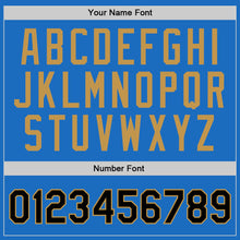 Загрузить изображение в средство просмотра галереи, Custom Blue Black-Old Gold Authentic Throwback Basketball Jersey