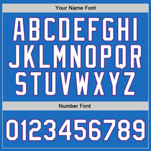 Загрузить изображение в средство просмотра галереи, Custom Blue White-Purple Authentic Throwback Basketball Jersey