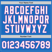 Загрузить изображение в средство просмотра галереи, Custom Blue White-Pink Authentic Throwback Basketball Jersey