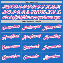 Загрузить изображение в средство просмотра галереи, Custom Blue White-Pink Authentic Throwback Basketball Jersey