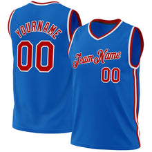 Загрузить изображение в средство просмотра галереи, Custom Blue Red-White Authentic Throwback Basketball Jersey
