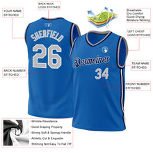Загрузить изображение в средство просмотра галереи, Custom Blue Gray-Navy Authentic Throwback Basketball Jersey