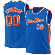 Загрузить изображение в средство просмотра галереи, Custom Blue Orange-White Authentic Throwback Basketball Jersey