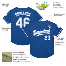 Load image into Gallery viewer, Custom Blue White-Light Blue Mesh Authentic Throwback Baseball Jersey