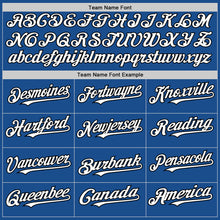 Load image into Gallery viewer, Custom Blue White-Black Mesh Authentic Throwback Baseball Jersey