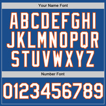 Load image into Gallery viewer, Custom Blue White-Orange Mesh Authentic Throwback Baseball Jersey