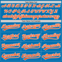Load image into Gallery viewer, Custom Blue Orange-White Authentic Baseball Jersey