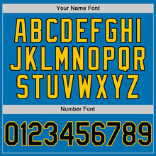 Load image into Gallery viewer, Custom Blue Black-Yellow Authentic Baseball Jersey