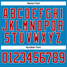 Загрузить изображение в средство просмотра галереи, Custom Blue Red-White Hockey Lace Neck Jersey