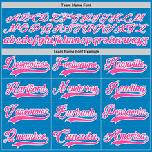 Загрузить изображение в средство просмотра галереи, Custom Blue Pink-White Hockey Lace Neck Jersey