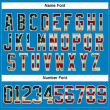 Загрузить изображение в средство просмотра галереи, Custom Blue Vintage USA Flag Cream-Black Hockey Lace Neck Jersey