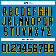 Загрузить изображение в средство просмотра галереи, Custom Blue Black-Gold Hockey Lace Neck Jersey