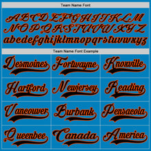 Laden Sie das Bild in den Galerie-Viewer, Custom Blue Black-Orange Hockey Lace Neck Jersey