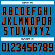 Laden Sie das Bild in den Galerie-Viewer, Custom Blue Black-Orange Hockey Lace Neck Jersey