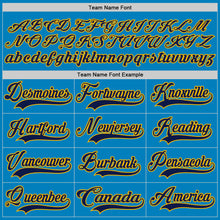 Загрузить изображение в средство просмотра галереи, Custom Blue Navy-Gold Hockey Lace Neck Jersey