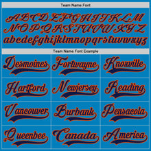 Загрузить изображение в средство просмотра галереи, Custom Blue Navy-Orange Hockey Lace Neck Jersey