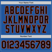 Загрузить изображение в средство просмотра галереи, Custom Blue Black-Orange Authentic Throwback Baseball Jersey
