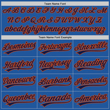 Load image into Gallery viewer, Custom Blue Navy-Orange Authentic Throwback Baseball Jersey