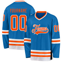Загрузить изображение в средство просмотра галереи, Custom Blue Orange-White Hockey Jersey