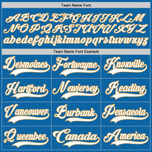 Laden Sie das Bild in den Galerie-Viewer, Custom Blue White-Old Gold Hockey Jersey