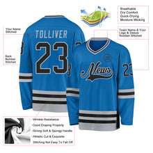 Загрузить изображение в средство просмотра галереи, Custom Blue Black-Gray Hockey Jersey