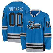 Загрузить изображение в средство просмотра галереи, Custom Blue Black-Gray Hockey Jersey