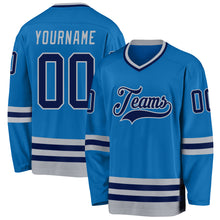 Загрузить изображение в средство просмотра галереи, Custom Blue Navy-Gray Hockey Jersey