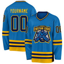 Загрузить изображение в средство просмотра галереи, Custom Blue Navy-Gold Hockey Jersey
