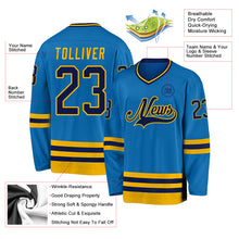 Загрузить изображение в средство просмотра галереи, Custom Blue Navy-Gold Hockey Jersey