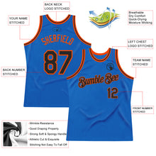 Загрузить изображение в средство просмотра галереи, Custom Blue Black-Orange Authentic Throwback Basketball Jersey