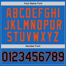 Загрузить изображение в средство просмотра галереи, Custom Blue Black-Orange Authentic Throwback Basketball Jersey
