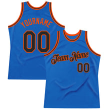 Загрузить изображение в средство просмотра галереи, Custom Blue Black-Orange Authentic Throwback Basketball Jersey