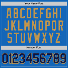 Загрузить изображение в средство просмотра галереи, Custom Blue Navy-Old Gold Authentic Throwback Basketball Jersey