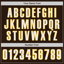 Laden Sie das Bild in den Galerie-Viewer, Custom Brown White-Gold Authentic Baseball Jersey