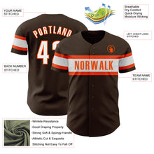 Laden Sie das Bild in den Galerie-Viewer, Custom Brown White-Orange Authentic Baseball Jersey