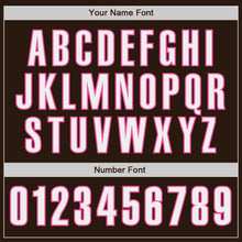 Laden Sie das Bild in den Galerie-Viewer, Custom Brown White-Pink Authentic Baseball Jersey