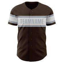 Laden Sie das Bild in den Galerie-Viewer, Custom Brown White-Gray Authentic Baseball Jersey