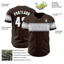 Laden Sie das Bild in den Galerie-Viewer, Custom Brown White-Gray Authentic Baseball Jersey