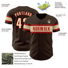Laden Sie das Bild in den Galerie-Viewer, Custom Brown Cream-Red Authentic Baseball Jersey