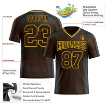 Загрузить изображение в средство просмотра галереи, Custom Brown Gold-Black Authentic Football Jersey