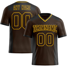 Загрузить изображение в средство просмотра галереи, Custom Brown Gold-Black Authentic Football Jersey
